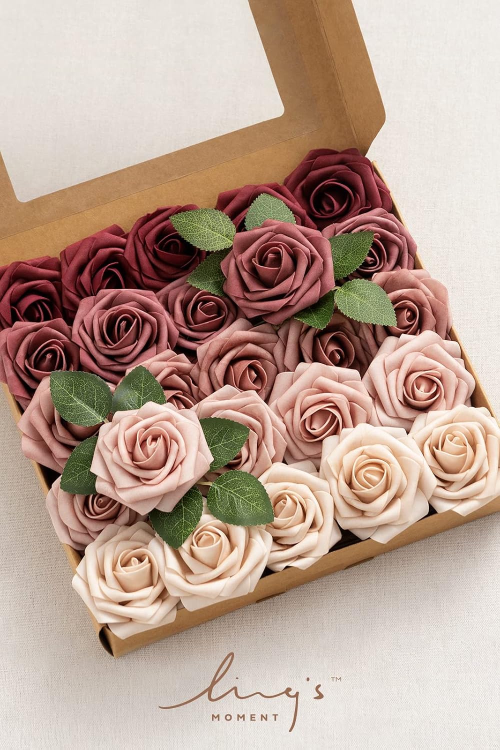 Artificial Flowers, 3" Roses in Emerald Green Shades