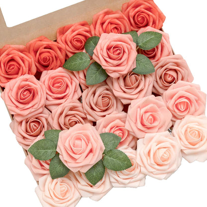Artificial Flowers, 3" Roses in Emerald Green Shades