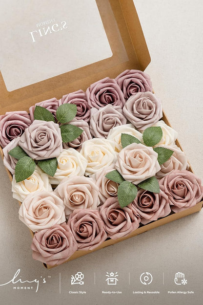 Artificial Flowers, 3" Roses in Emerald Green Shades