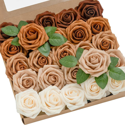 Artificial Flowers, 3" Roses in Emerald Green Shades
