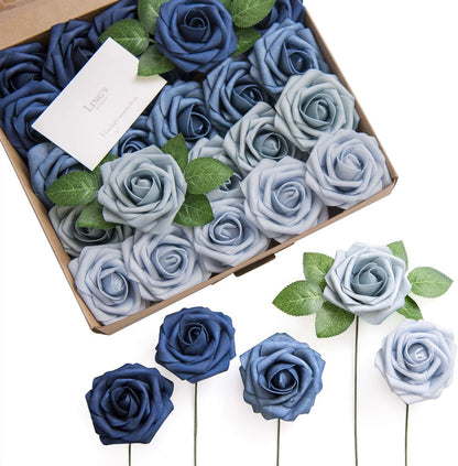 Artificial Flowers, 3" Roses in Emerald Green Shades