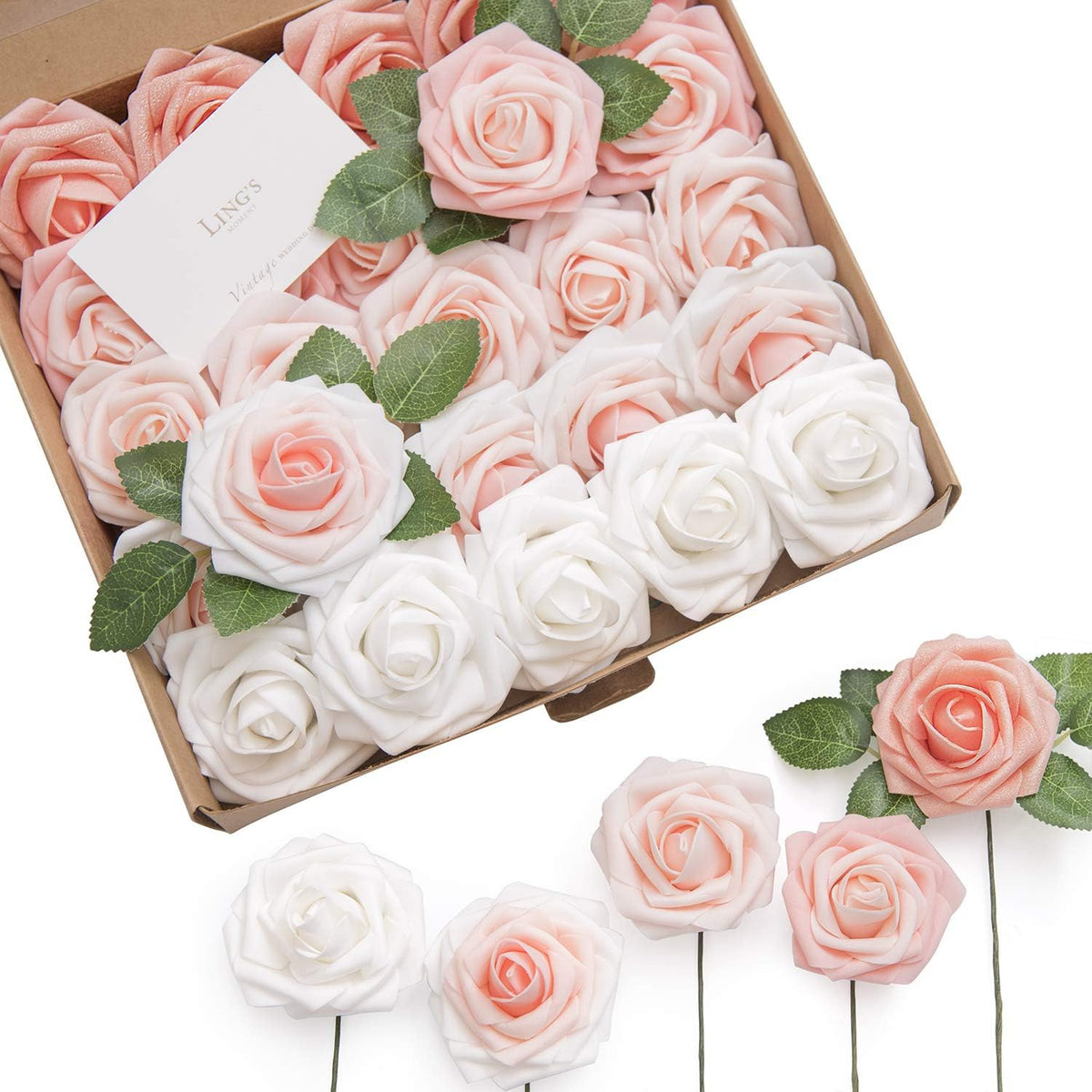 Artificial Flowers, 3" Roses in Emerald Green Shades