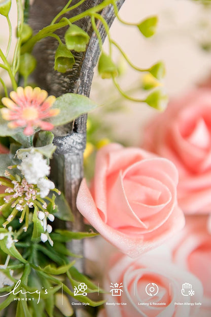 Artificial Flowers, 3" Roses in Emerald Green Shades