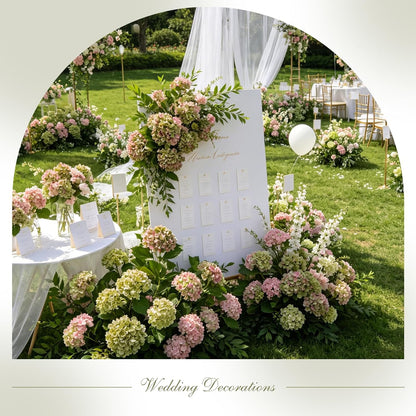 6PCS Realistic Artificial Silk Hydrangea Flowers – Premium Fake Hydrangea Flowers Bouquets with Stems, Full Faux Hydrangea Blooms for Home Wedding Table Party Office Decorations(Light Green)