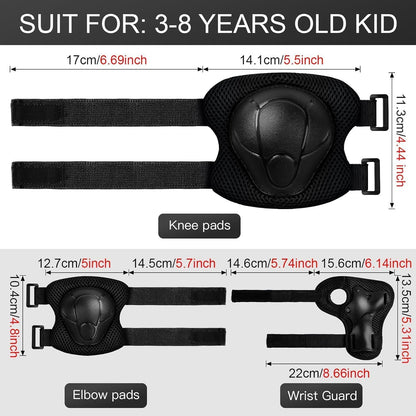 Kids Bike Helmet and Pads Set - Helmet with Knee Pads Elbow Pads Wrist Guards, CPSC Certified Adjustable Protective Gear for Girls Boys, for Bicycle Skate Scooter Skateboarding