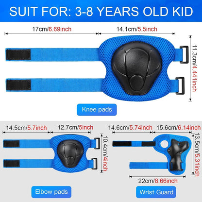 Kids Bike Helmet and Pads Set - Helmet with Knee Pads Elbow Pads Wrist Guards, CPSC Certified Adjustable Protective Gear for Girls Boys, for Bicycle Skate Scooter Skateboarding