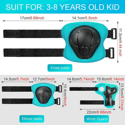 Kids Bike Helmet and Pads Set - Helmet with Knee Pads Elbow Pads Wrist Guards, CPSC Certified Adjustable Protective Gear for Girls Boys, for Bicycle Skate Scooter Skateboarding