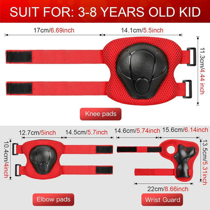 Kids Bike Helmet and Pads Set - Helmet with Knee Pads Elbow Pads Wrist Guards, CPSC Certified Adjustable Protective Gear for Girls Boys, for Bicycle Skate Scooter Skateboarding