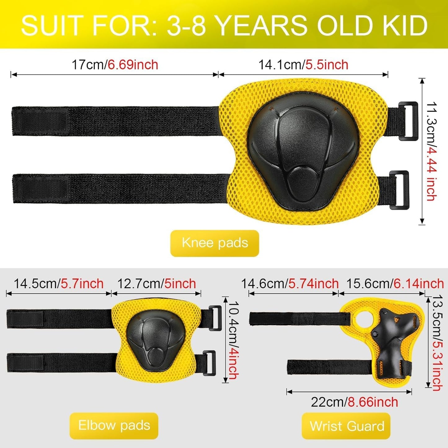 Kids Bike Helmet and Pads Set - Helmet with Knee Pads Elbow Pads Wrist Guards, CPSC Certified Adjustable Protective Gear for Girls Boys, for Bicycle Skate Scooter Skateboarding