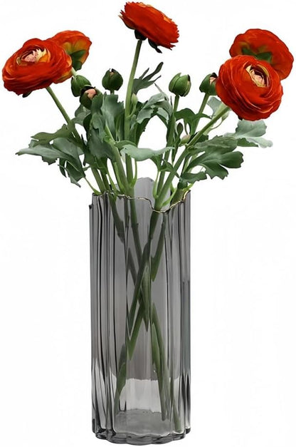 5Pcs 19.6" Artificial Ranunculus Flowers Real Touch Stem Ranunculus Artificial Flower Silk Flower for Arrangements Centerpiece Table Home Wedding Bouquet Party (White)