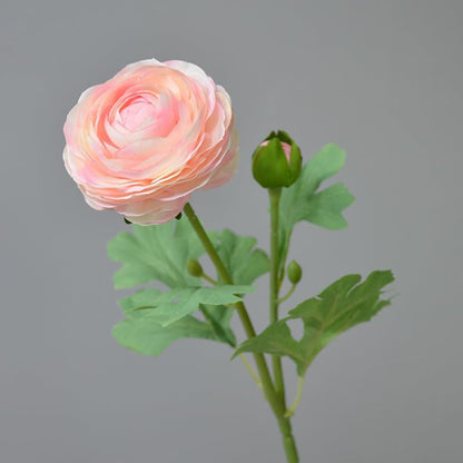 5Pcs 19.6" Artificial Ranunculus Flowers Real Touch Stem Ranunculus Artificial Flower Silk Flower for Arrangements Centerpiece Table Home Wedding Bouquet Party (White)