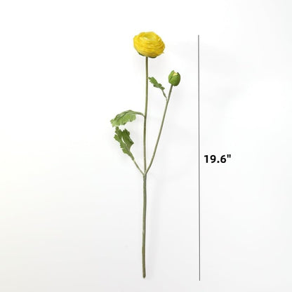 5Pcs 19.6" Artificial Ranunculus Flowers Real Touch Stem Ranunculus Artificial Flower Silk Flower for Arrangements Centerpiece Table Home Wedding Bouquet Party (White)
