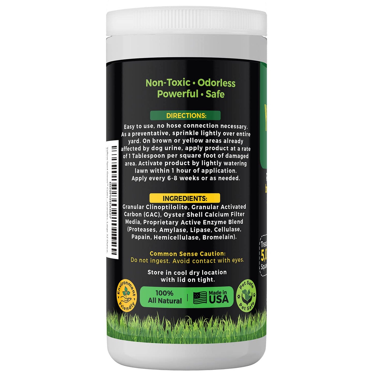 Yellow Spot Green™ Dog Urine Neutralizer for Lawns, Large 32 Ounce | Cures Urine Burns, Prevents Yellow Spots in Your Yard, Repair and Protect Grass from Dog Pee, Easy to Use Granules
