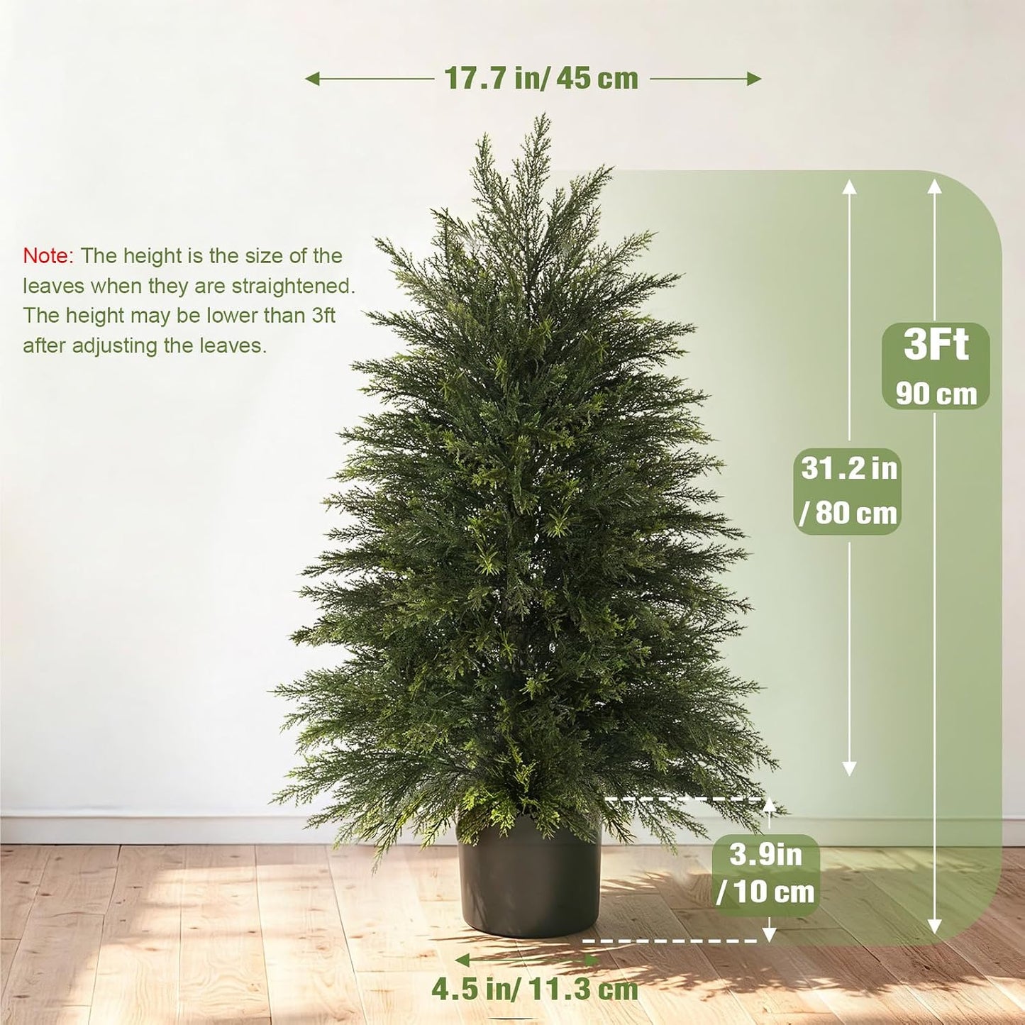6FT Artificial Cedar Trees Set of 2, Realistic Faux Evergreen Topiary Bushes Plants, Outdoor Potted Fake Cypress Shrubs for Front Porch Garden Home Living Room Decor