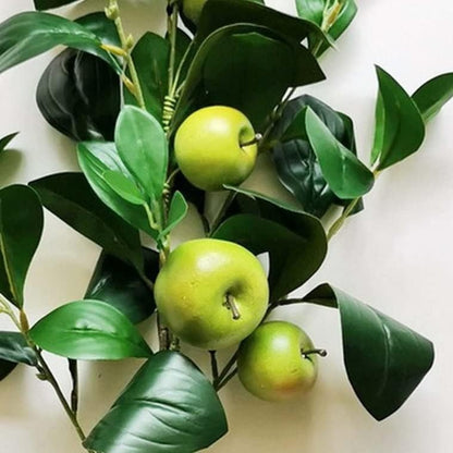 Artificial Green Apple Stem - Granny Smith Apple Tree Branch for Summer Flower Arrangements and Faux Fruit Displays (35 Inches Long)
