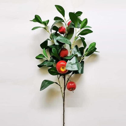 Artificial Green Apple Stem - Granny Smith Apple Tree Branch for Summer Flower Arrangements and Faux Fruit Displays (35 Inches Long)