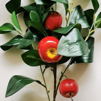 Artificial Green Apple Stem - Granny Smith Apple Tree Branch for Summer Flower Arrangements and Faux Fruit Displays (35 Inches Long)
