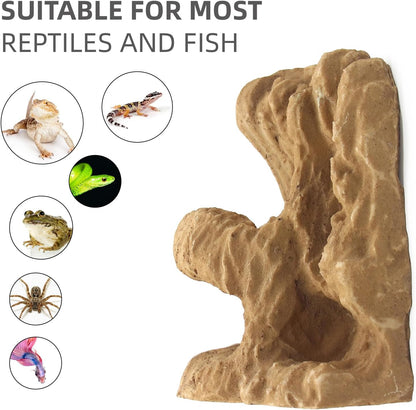 Turtle Basking Platform Shale Scape Step Ledge, Reptile Cave Hideout Turtle Tank Accessories Decorations, Great for Reptiles, Amphibians, Leopard Gecko, Bearded Dragons, Lizard, Frogs