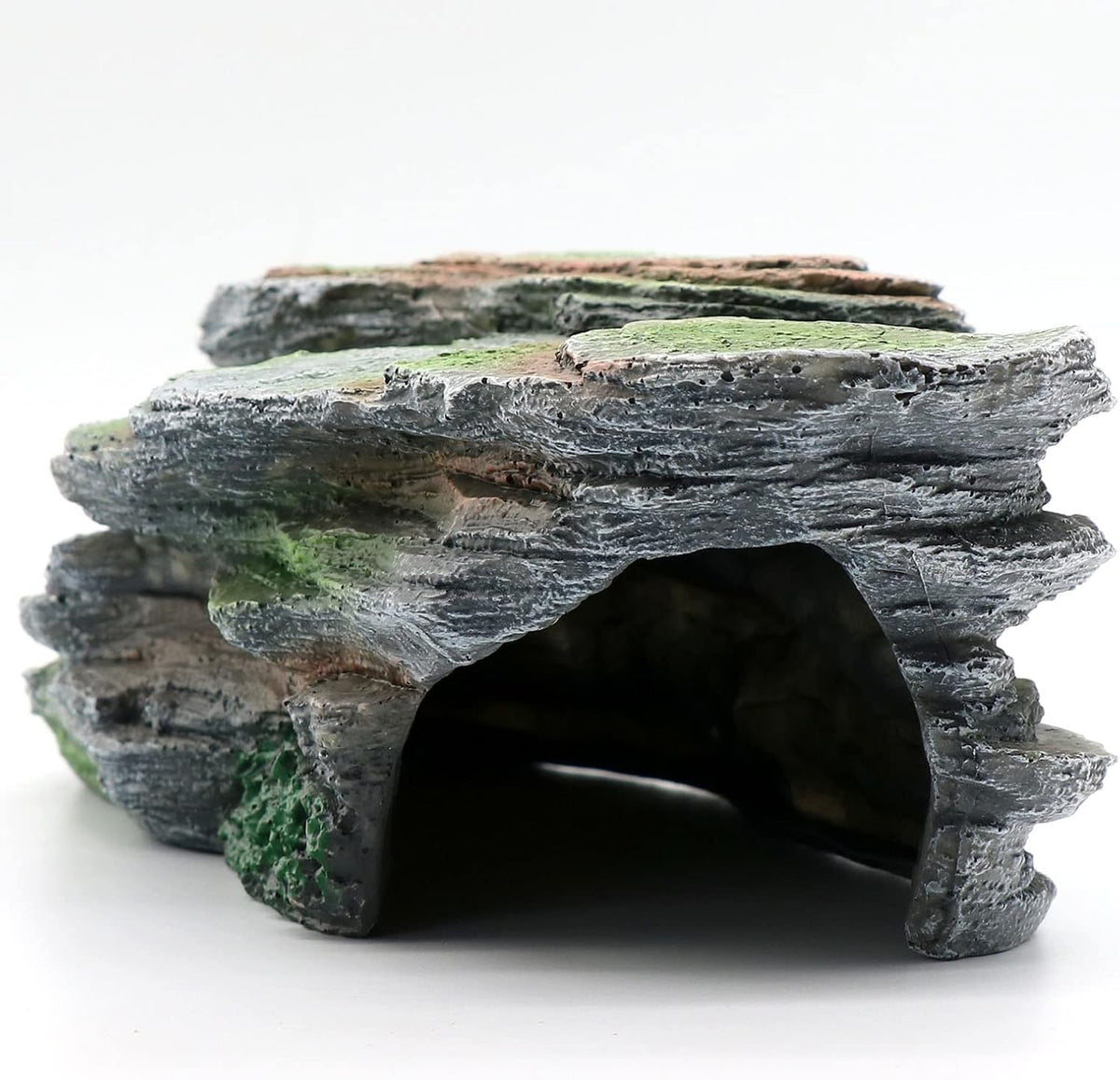 Turtle Basking Platform Shale Scape Step Ledge, Reptile Cave Hideout Turtle Tank Accessories Decorations, Great for Reptiles, Amphibians, Leopard Gecko, Bearded Dragons, Lizard, Frogs