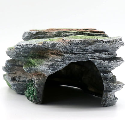 Turtle Basking Platform Shale Scape Step Ledge, Reptile Cave Hideout Turtle Tank Accessories Decorations, Great for Reptiles, Amphibians, Leopard Gecko, Bearded Dragons, Lizard, Frogs