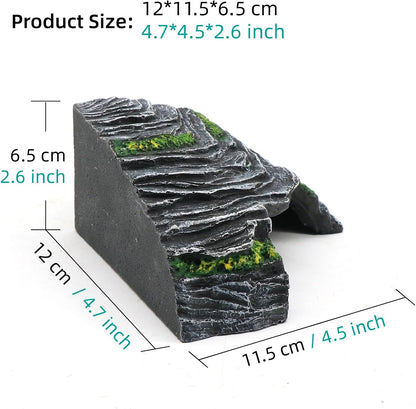 Turtle Basking Platform Shale Scape Step Ledge, Reptile Cave Hideout Turtle Tank Accessories Decorations, Great for Reptiles, Amphibians, Leopard Gecko, Bearded Dragons, Lizard, Frogs