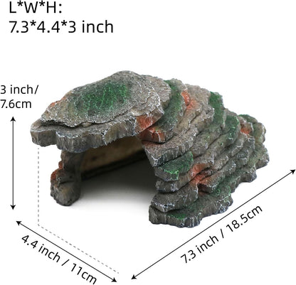 Turtle Basking Platform Shale Scape Step Ledge, Reptile Cave Hideout Turtle Tank Accessories Decorations, Great for Reptiles, Amphibians, Leopard Gecko, Bearded Dragons, Lizard, Frogs
