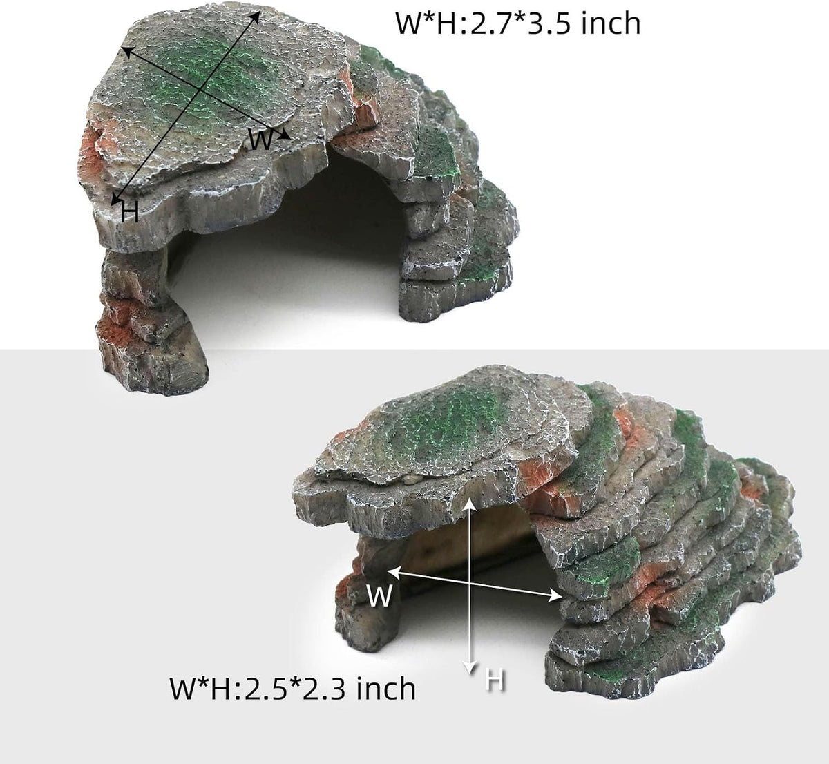 Turtle Basking Platform Shale Scape Step Ledge, Reptile Cave Hideout Turtle Tank Accessories Decorations, Great for Reptiles, Amphibians, Leopard Gecko, Bearded Dragons, Lizard, Frogs