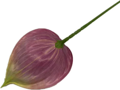 8pccs Artificial Anthurium Plant 3D Print Latex Alocasia Real Touch Flamingo Lily Flower (light purple)