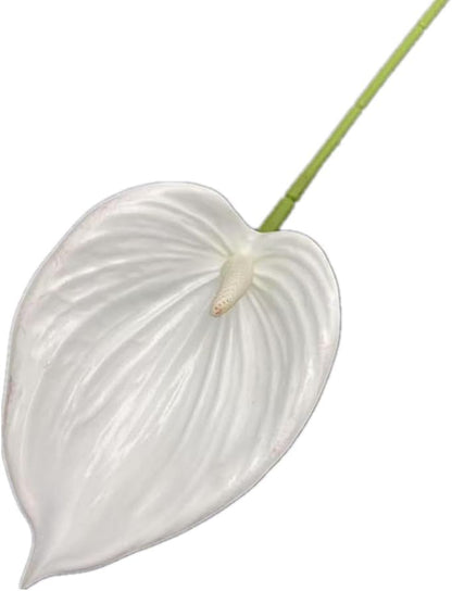 8pccs Artificial Anthurium Plant 3D Print Latex Alocasia Real Touch Flamingo Lily Flower (light purple)