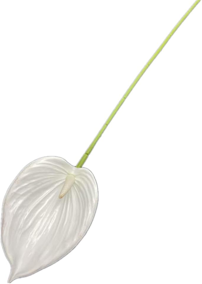 8pccs Artificial Anthurium Plant 3D Print Latex Alocasia Real Touch Flamingo Lily Flower (light purple)
