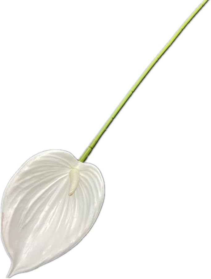 8pccs Artificial Anthurium Plant 3D Print Latex Alocasia Real Touch Flamingo Lily Flower (light purple)