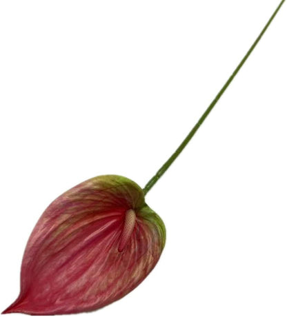 8pccs Artificial Anthurium Plant 3D Print Latex Alocasia Real Touch Flamingo Lily Flower (light purple)