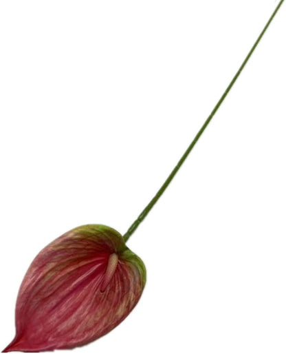 8pccs Artificial Anthurium Plant 3D Print Latex Alocasia Real Touch Flamingo Lily Flower (light purple)