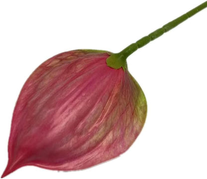 8pccs Artificial Anthurium Plant 3D Print Latex Alocasia Real Touch Flamingo Lily Flower (light purple)