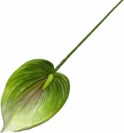 8pccs Artificial Anthurium Plant 3D Print Latex Alocasia Real Touch Flamingo Lily Flower (light purple)