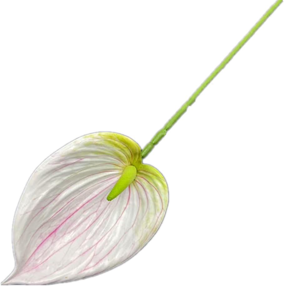 8pccs Artificial Anthurium Plant 3D Print Latex Alocasia Real Touch Flamingo Lily Flower (light purple)