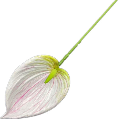 8pccs Artificial Anthurium Plant 3D Print Latex Alocasia Real Touch Flamingo Lily Flower (light purple)