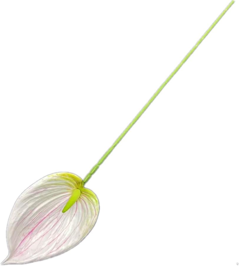 8pccs Artificial Anthurium Plant 3D Print Latex Alocasia Real Touch Flamingo Lily Flower (light purple)