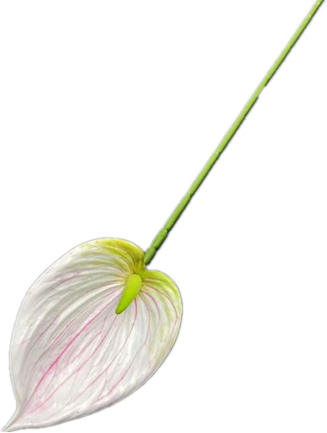 8pccs Artificial Anthurium Plant 3D Print Latex Alocasia Real Touch Flamingo Lily Flower (light purple)