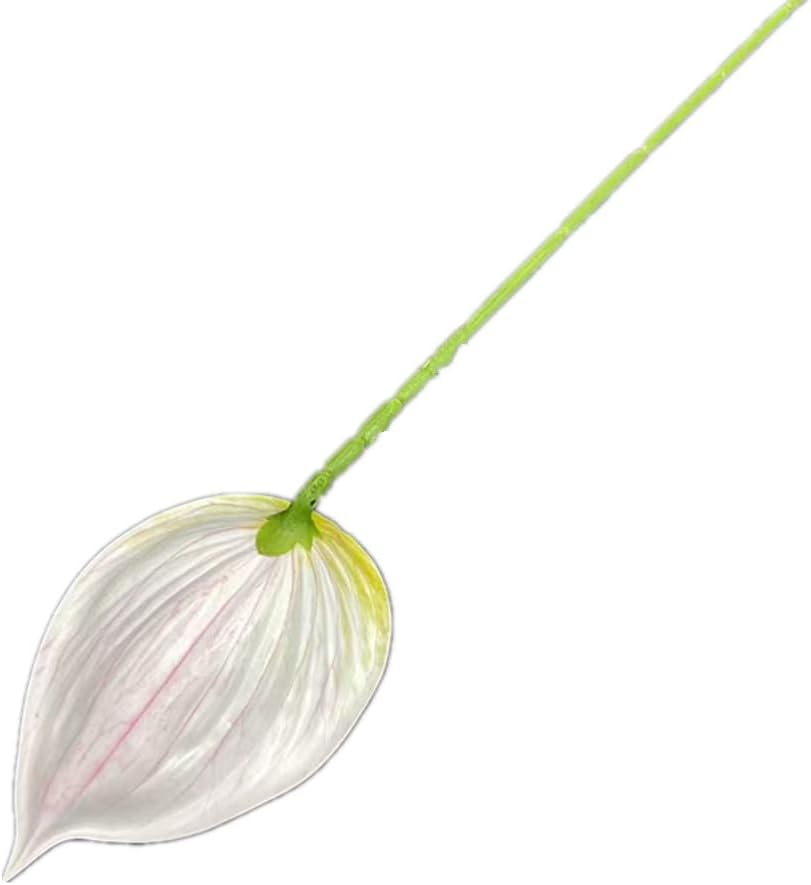 8pccs Artificial Anthurium Plant 3D Print Latex Alocasia Real Touch Flamingo Lily Flower (light purple)