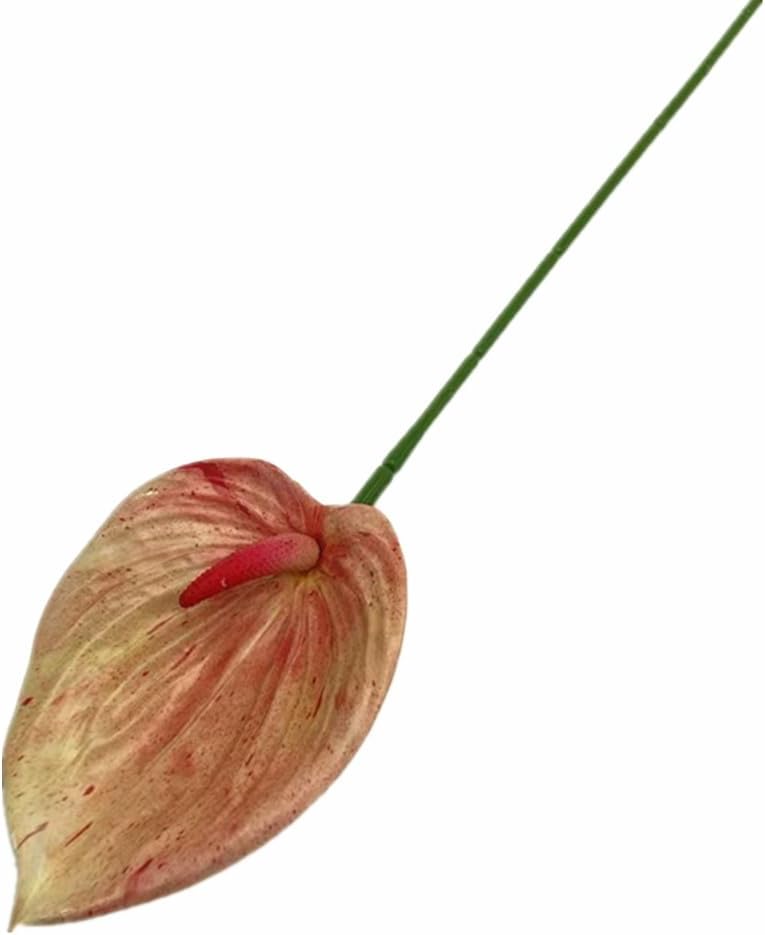 8pccs Artificial Anthurium Plant 3D Print Latex Alocasia Real Touch Flamingo Lily Flower (light purple)