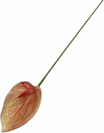 8pccs Artificial Anthurium Plant 3D Print Latex Alocasia Real Touch Flamingo Lily Flower (light purple)