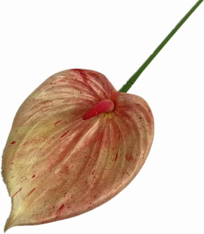 8pccs Artificial Anthurium Plant 3D Print Latex Alocasia Real Touch Flamingo Lily Flower (light purple)