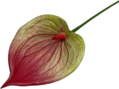 8pccs Artificial Anthurium Plant 3D Print Latex Alocasia Real Touch Flamingo Lily Flower (light purple)