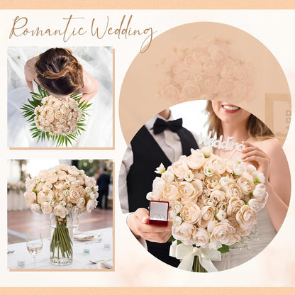 48 Pcs Ranunculus Artificial Flower,Real to Lifelike Peonies Artificial Flower Silk Faux DIY Bouquet for Wedding Bridal Shower Valentine Centerpieces Arrangements Home Decorations(White)