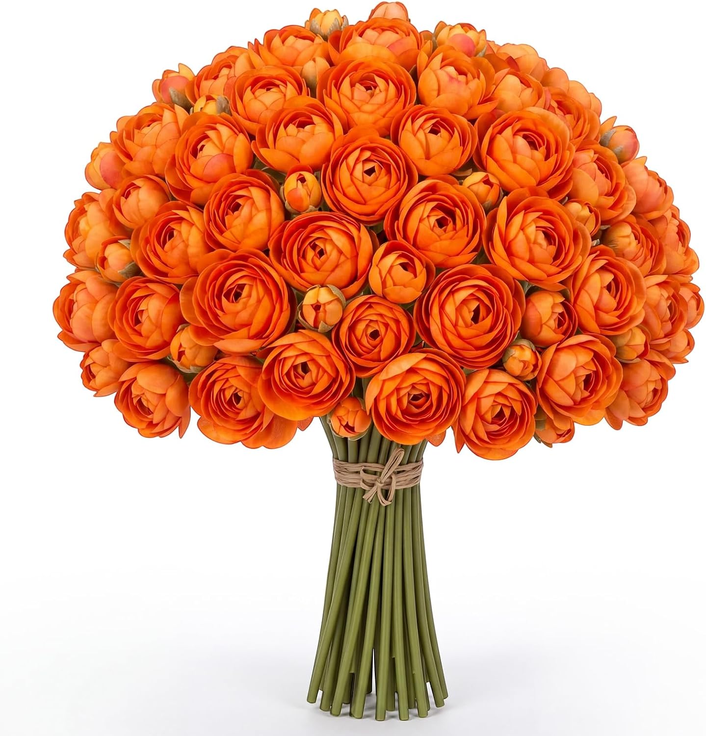 48 Pcs Ranunculus Artificial Flower,Real to Lifelike Peonies Artificial Flower Silk Faux DIY Bouquet for Wedding Bridal Shower Valentine Centerpieces Arrangements Home Decorations(White)