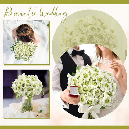 48 Pcs Ranunculus Artificial Flower,Real to Lifelike Peonies Artificial Flower Silk Faux DIY Bouquet for Wedding Bridal Shower Valentine Centerpieces Arrangements Home Decorations(White)