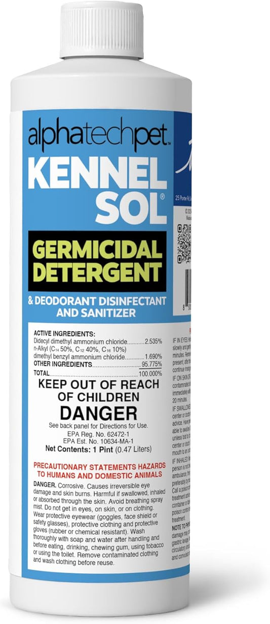KennelSol Disinfectant & Cleaner for Kennels, 128 fl oz, 1 ct | EPA-Registered, Concentrated Formula, Industrial Germicidal Detergent and Deodorizer for Shelters and Rescue Organizations
