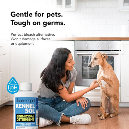KennelSol Disinfectant & Cleaner for Kennels, 128 fl oz, 1 ct | EPA-Registered, Concentrated Formula, Industrial Germicidal Detergent and Deodorizer for Shelters and Rescue Organizations