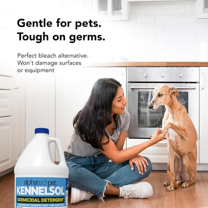 KennelSol Disinfectant & Cleaner for Kennels, 128 fl oz, 1 ct | EPA-Registered, Concentrated Formula, Industrial Germicidal Detergent and Deodorizer for Shelters and Rescue Organizations